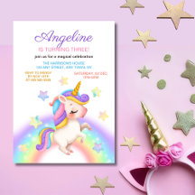 Fantaisie Étoiles Arc-en-ciel Licorne Fille Annive