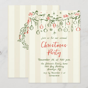 Invitation Fantaisie Main dessinée Whimsical Noël Fête
