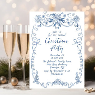 Invitation Fantaisie Main dessinée Whimsical Noël Fête