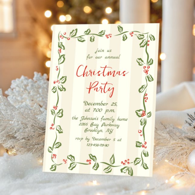 Invitation Fantaisie Main dessinée Whimsical Noël Fête (Créateur téléchargé)