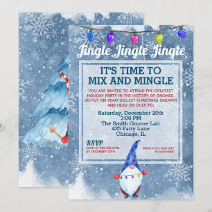 Invitation Fantaisie moche Gnome Noël fête