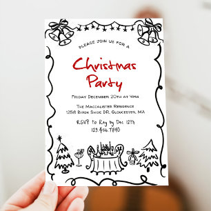 Invitation Fantaisie moderne simple fête de Noël