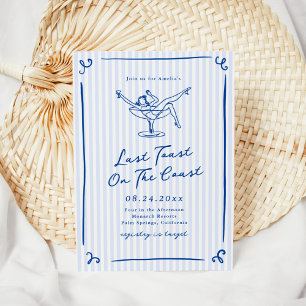 Invitation Fantaisiste Dernière Toast sur la Côte Dessinée à
