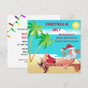 Invitation Fantastique Noël du Père Noël En Juillet Fête d'An