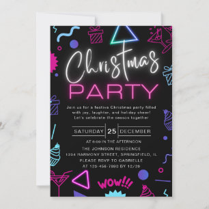 Invitation Fantastique Non Noir brillant Fête de Noël