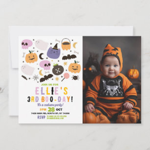 Invitation Fantôme Anniversaire Filles Citrouilles Photo Hall