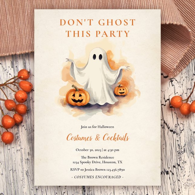 Invitation Fantôme de cette fête Costume Halloween (Créateur téléchargé)
