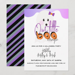 Invitation Fantôme de Halloween Notre Petit Boo Violet