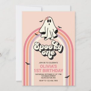 Invitation Fantôme groove rétro Halloween Joyeux Anniversaire