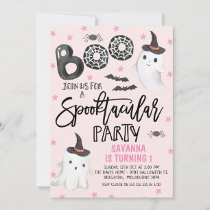 Invitation Fantôme rose Spooktacular Parti Halloween Annivers