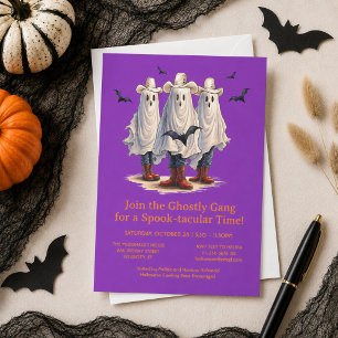 Invitation Fantômes de Cow-boys Effrayants Halloween Western