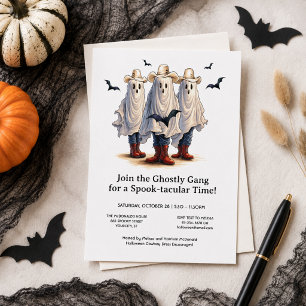 Invitation Fantômes de Cowboy Effrayants Halloween Western