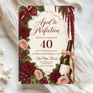 Invitation Fard et Bourgogne vieillis à la perfection Anniver