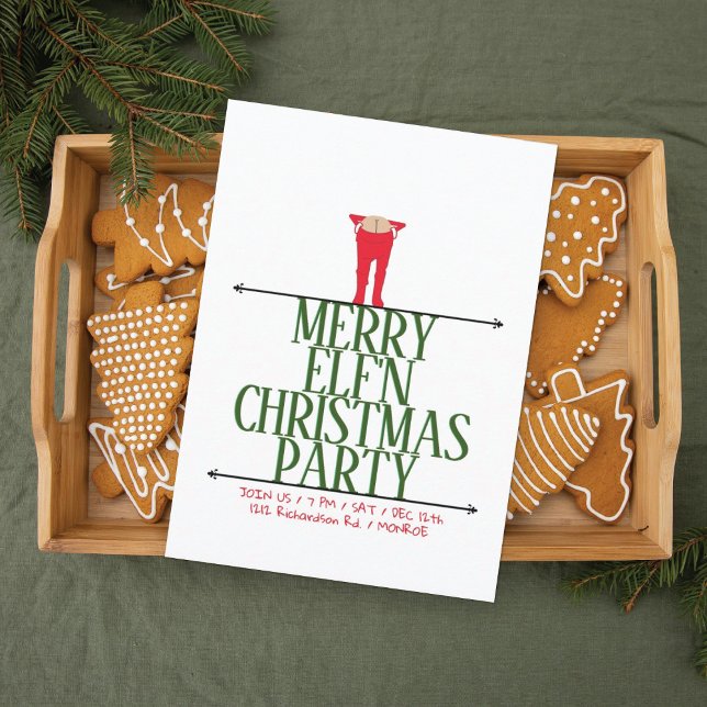 Invitation Farfadets drôles de fêtes de Noël (Créateur téléchargé)