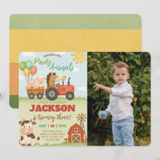 Invitation Farm Animals Ranch Kids Birthday Photo