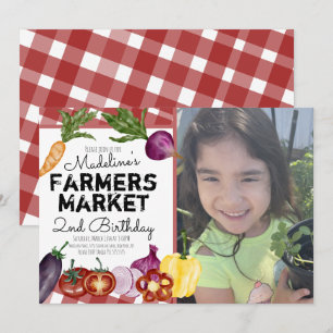 Invitation Farmers Marché Légumes Fruits Anniversaire Photo