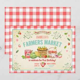 Invitation Farmers Market Cultivé Fruits Légume Fête de la Fi