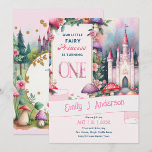 Invitation Farty Princess 1er anniversaire Fairy Tale Fairyco