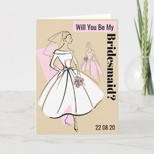 Invitation Fashion Bride Neutral Be My Bridesmaid