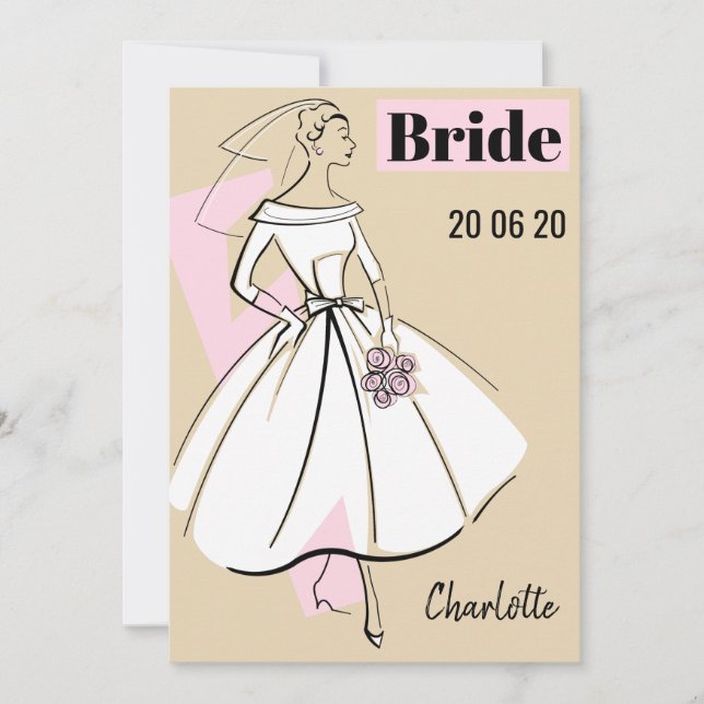 Invitation Fashion Bride Neutral Bride nuptiale (Devant)