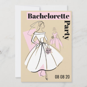 Invitation Fashion Bride Neutral Group Bachelorette Party