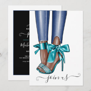 Invitation Fashionista Afro-Américaine en Denim pour Enterrem
