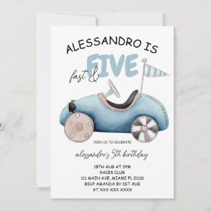 Invitation Fast and Five Voiture de course 5e Anniversaire
