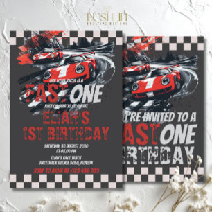 Invitation Fast One Anniversaire Course Voiture Track Party R