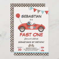 Fast One Anniversday Party Red Race Car 1er Annive