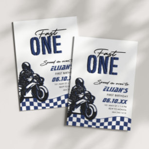 Invitation Fast One Boys 1st Motorcross Dirt Bike Anniversair