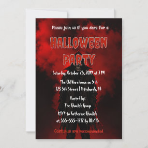 Invitation Faucheur dans une brume rouge tourbillonnante Fête