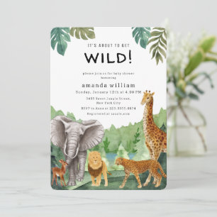 Invitation Faune Jungle Sarafi Animaux Fête de Naissance de B