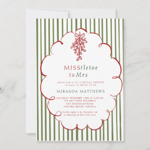 Invitation Fausse gui pour la douche de mariée de Mme Noël