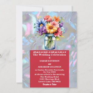 Invitation Fausse Mariage Iridescent Mère de Perle