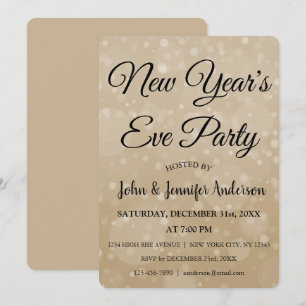 Invitation Faux Bokeh, fête de la Saint-Sylvestre 2019