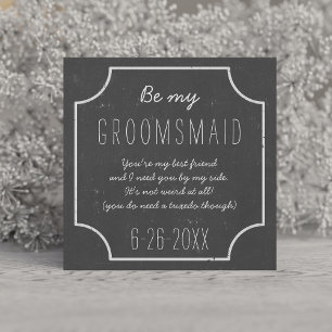 Invitation Faux Chalkboard Mariage Be My Groomsmaid Request