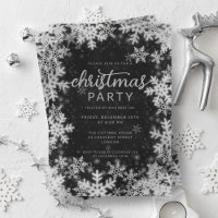 Faux d'argent noir Foil Fête de Noël