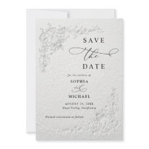 Faux Embossed Floral Wedding Save the Date I