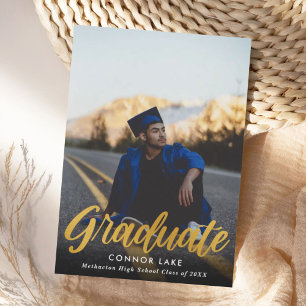 Invitation Faux Foil photo minimaliste 2025 Graduation Party