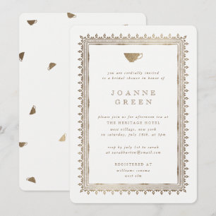 Invitation Faux Gold Afnoon Tea Bridal/Wedding shower