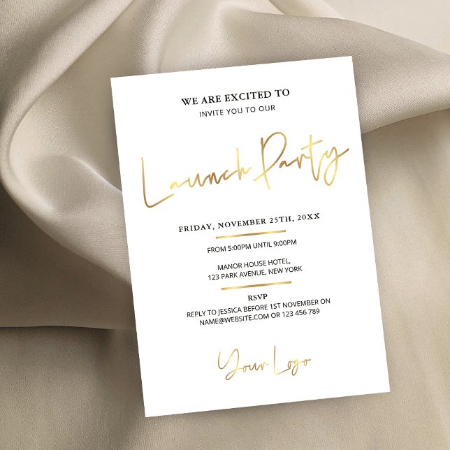 Invitation Faux Gold Business Grand Ouverture (Créateur téléchargé)