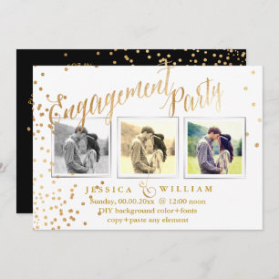 Invitation Faux Gold Confetti