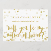 Faux Gold Confetti Serez-vous mon chef d'honneur