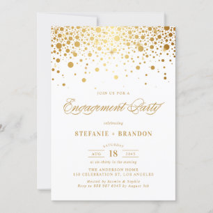 Invitation Faux Gold Foil Confetti Dots