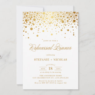 Invitation Faux Gold Foil Élégant Dîner de répétition Invitat
