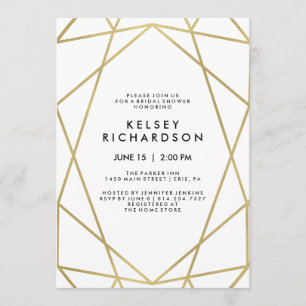 Invitation Faux Gold géométrique Regardez sur la Fête des mar