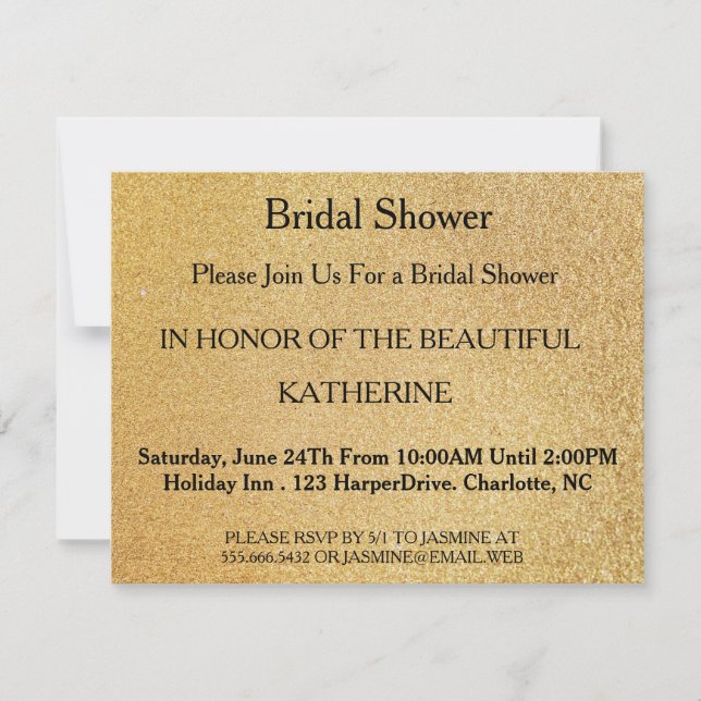 Invitation Faux Gold Glittering Fab Confetti Sparkles Points  (Devant)