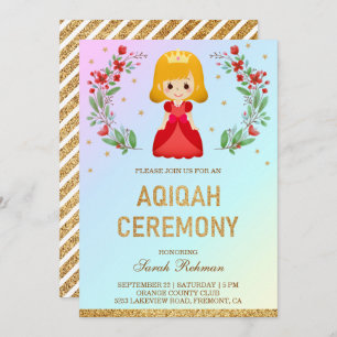Invitation Faux Gold Parties scintillant mignonne Red Princes