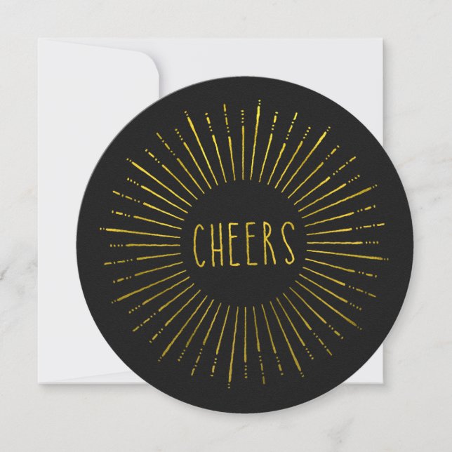 Invitation Faux Gold pour le Nouvel An (Devant)