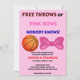 Invitation Faux Lancers ou Nœuds Roses Fête de Révélation du